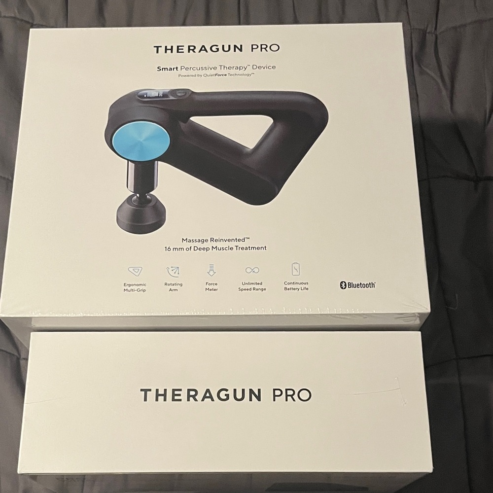 Theragun Pro Percussive Therapy Device - Black and Blue